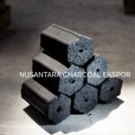 High-density coconut shell charcoal briquettes with smooth finish